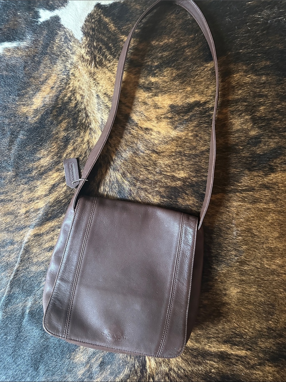 Vintage Coach Lexington 4183 Flap Bag, Brown Leather Crossbody Purse